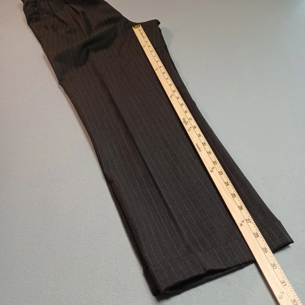 Brooks Brothers Mens 34x29 Grey‎ Pinstripe Pleated Wool Dress Pants Made in USA